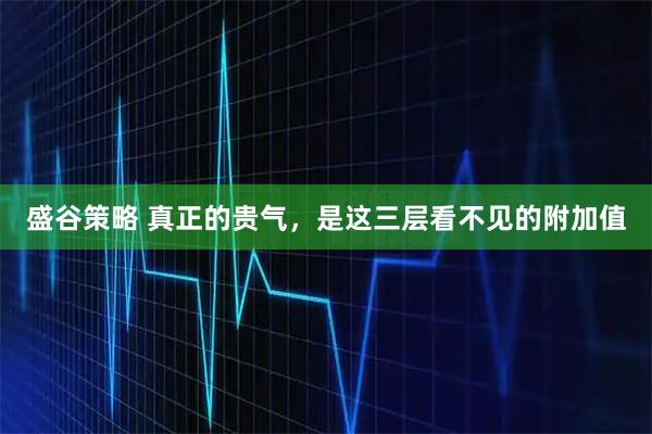 盛谷策略 真正的贵气，是这三层看不见的附加值